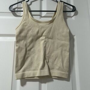 a new day Ribbed Scoop Tank Top - Cream